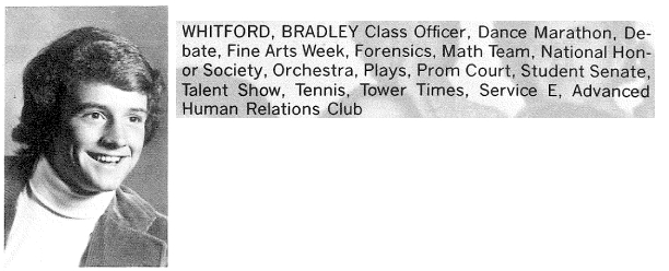 Actor Bradley Whitfords senior photo and activities